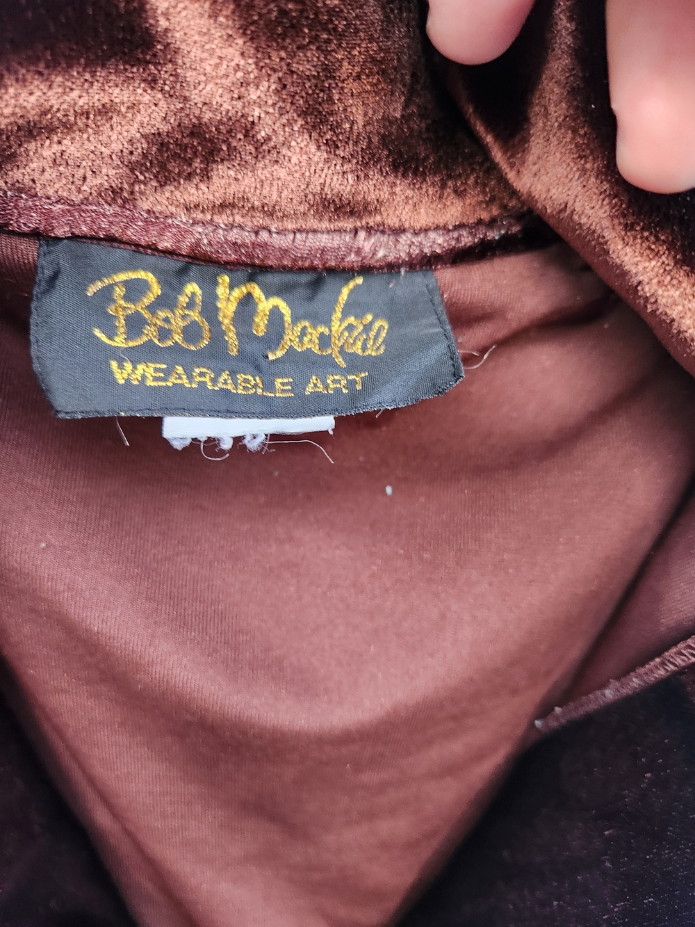 Bob Mackie Brown Velvet Zip-Front Hooded Coatigan - Picture 3 of 8